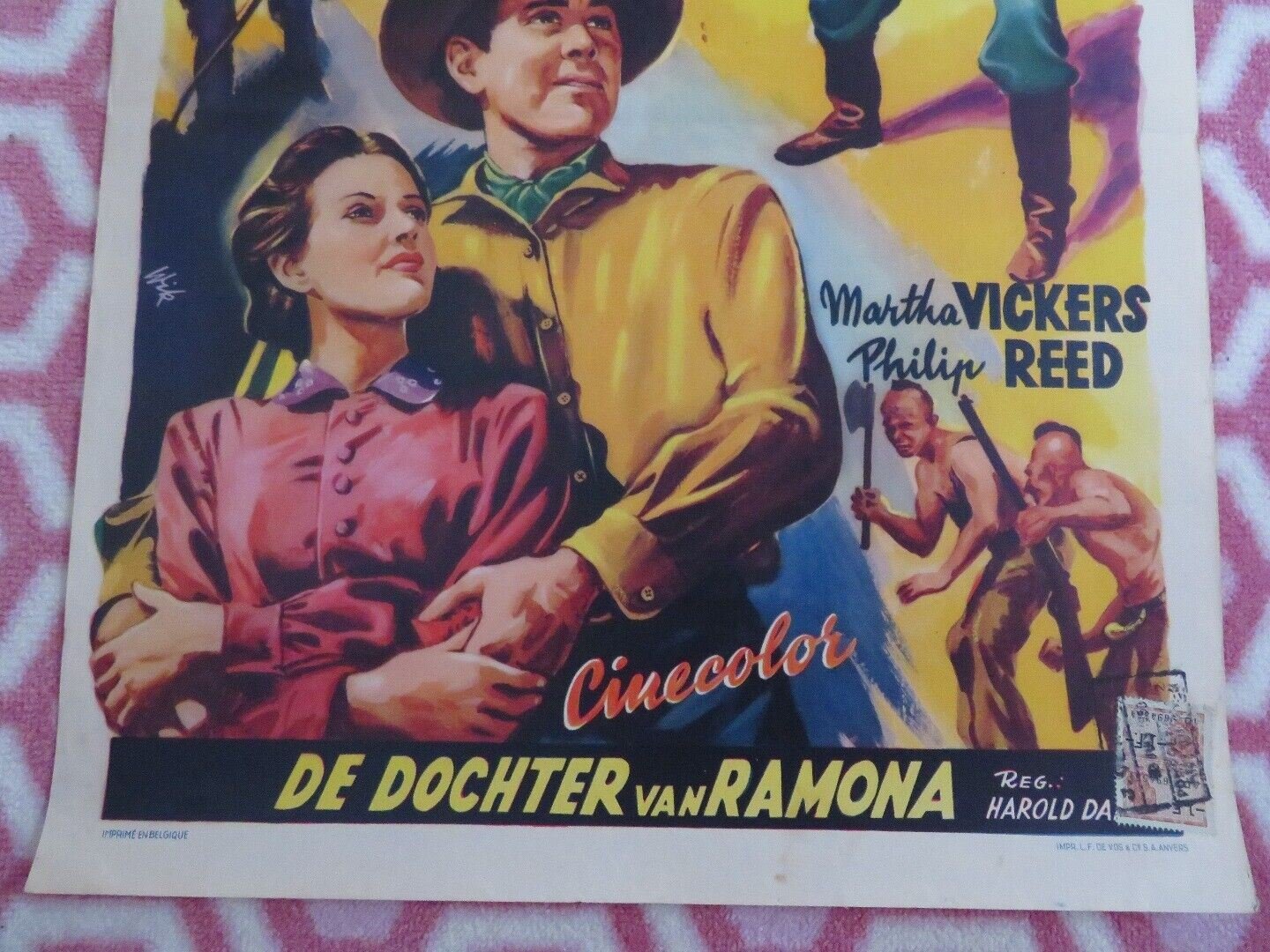 DAUGHTER OF THE WEST/ LA FILLE DE RAMONA BELGIUM POSTER MARTHA VICKERS 1949 - Rendezvous Cinema