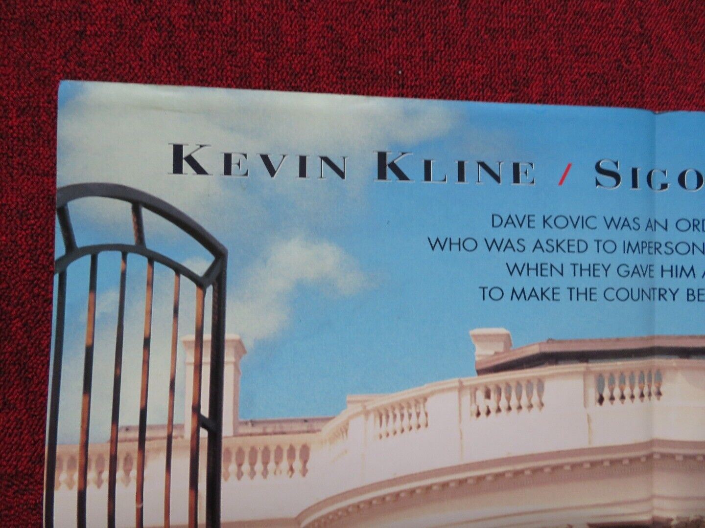 DAVE FOLDED US ONE SHEET POSTER KEVIN KLINE SIGOURNEY WEAVER 1993 Movie posters