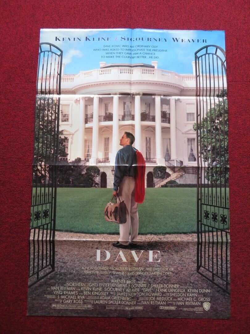 DAVE FOLDED US ONE SHEET POSTER KEVIN KLINE SIGOURNEY WEAVER 1993 Movie posters