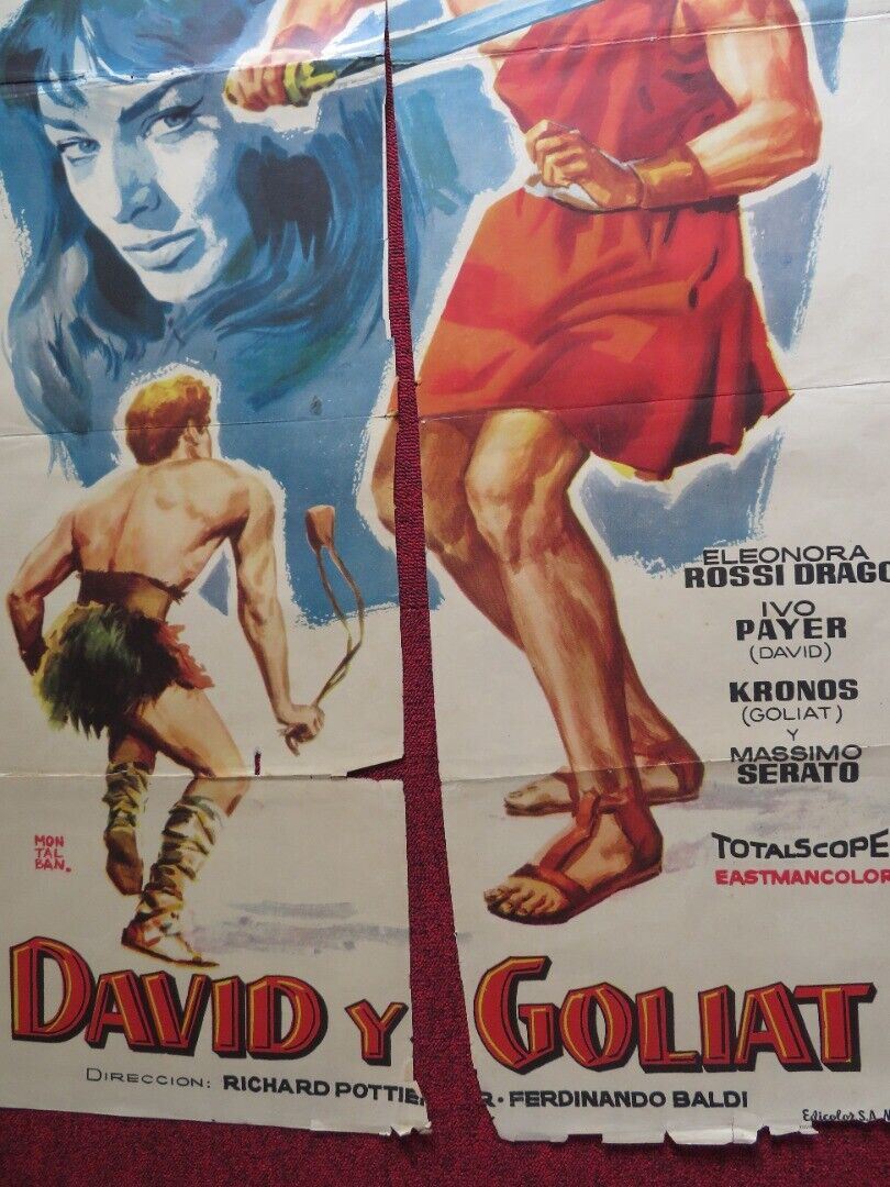 DAVID AND GOLIATH SPANISH ROLLED POSTER ORSON WELLES IVICA PAJER 1960 Movie posters