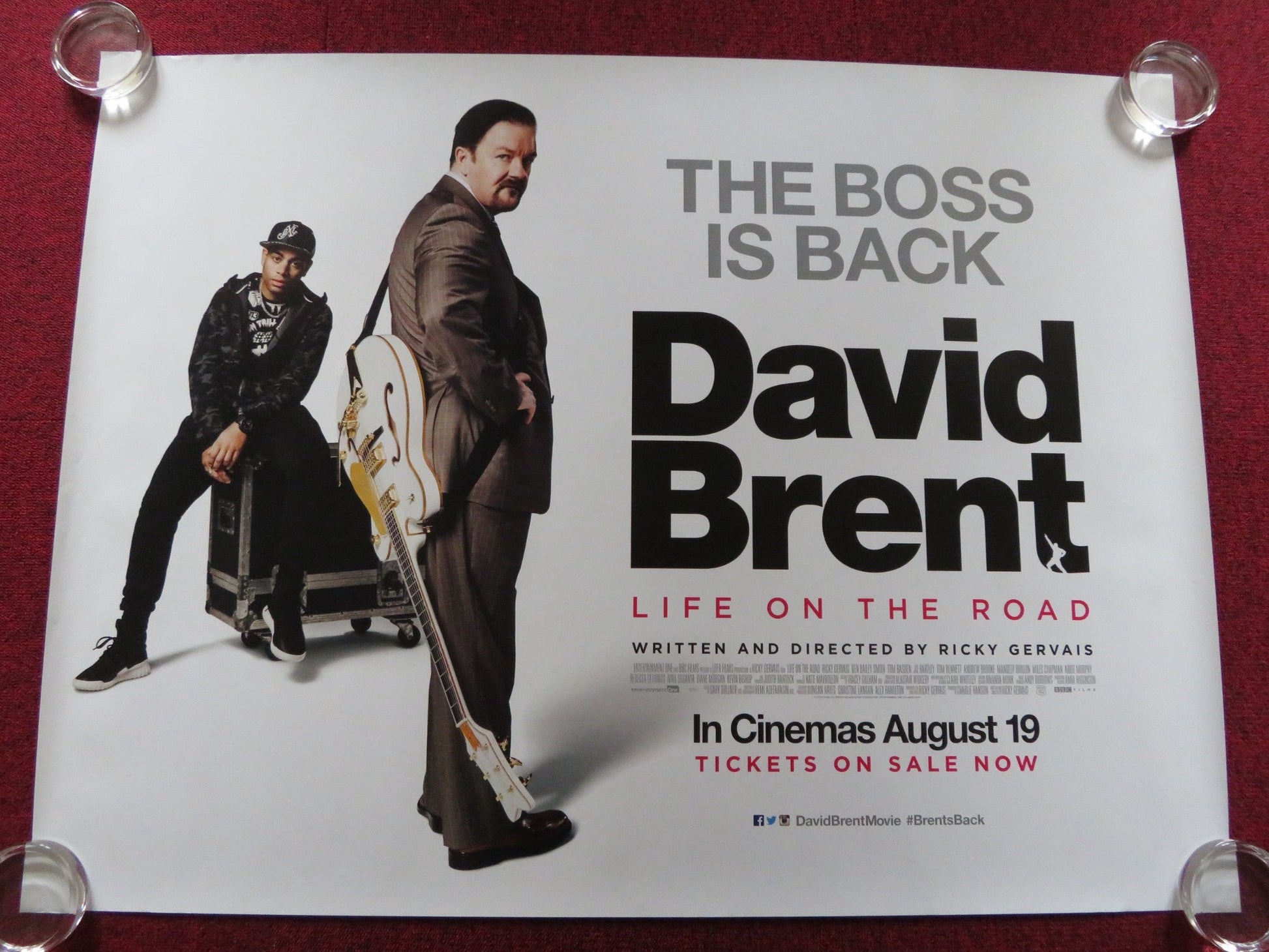 DAVID BRENT: LIFE ON THE ROAD UK QUAD (30"x 40") ROLLED POSTER R. GERVAIS 2016 Rendezvous Cinema Movie posters