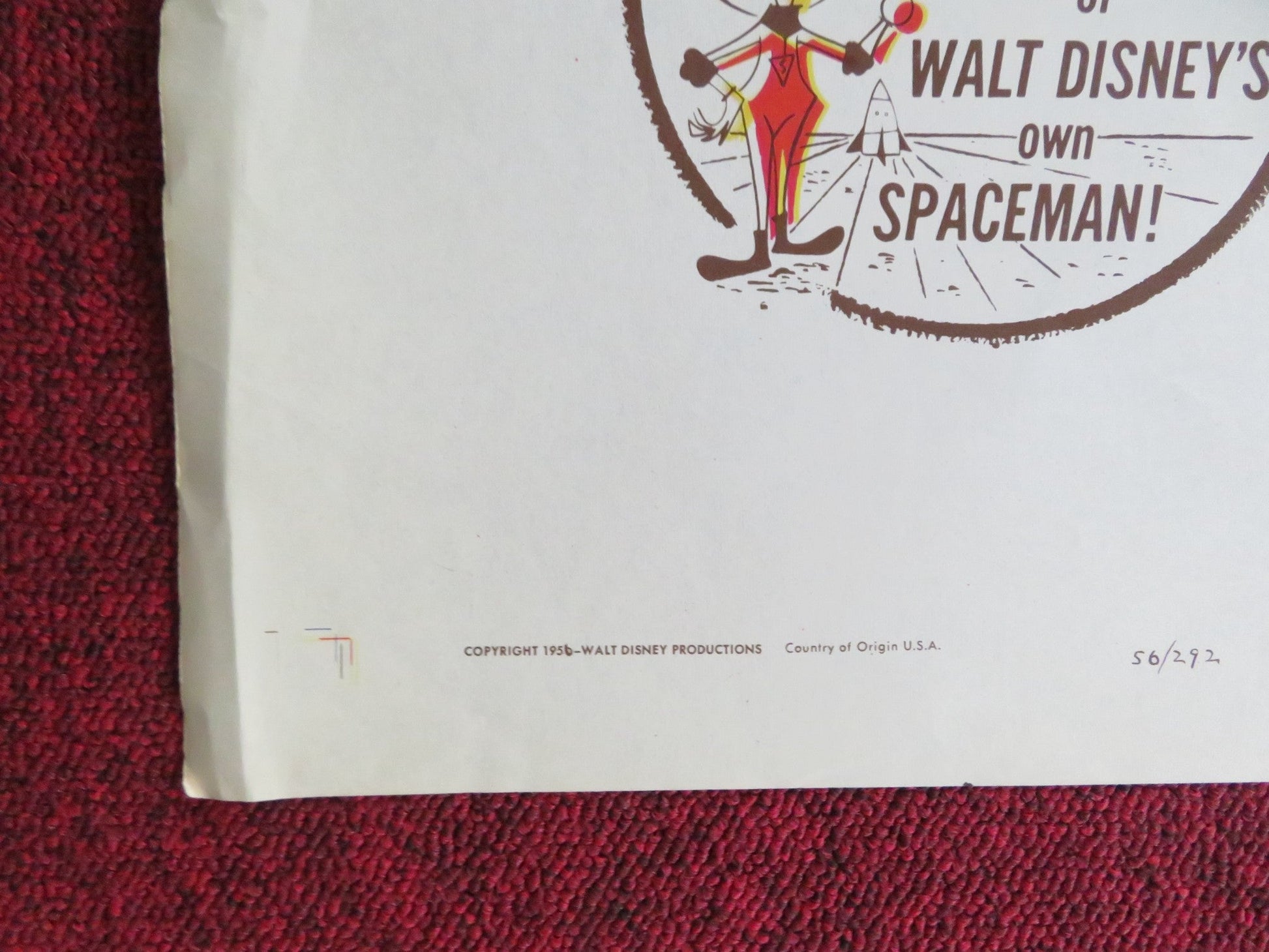 DAVY CROCKETT AND THE RIVER PIRATES FOLDED US ONE SHEET POSTER DISNEY 1956 Rendezvous Cinema Movie posters