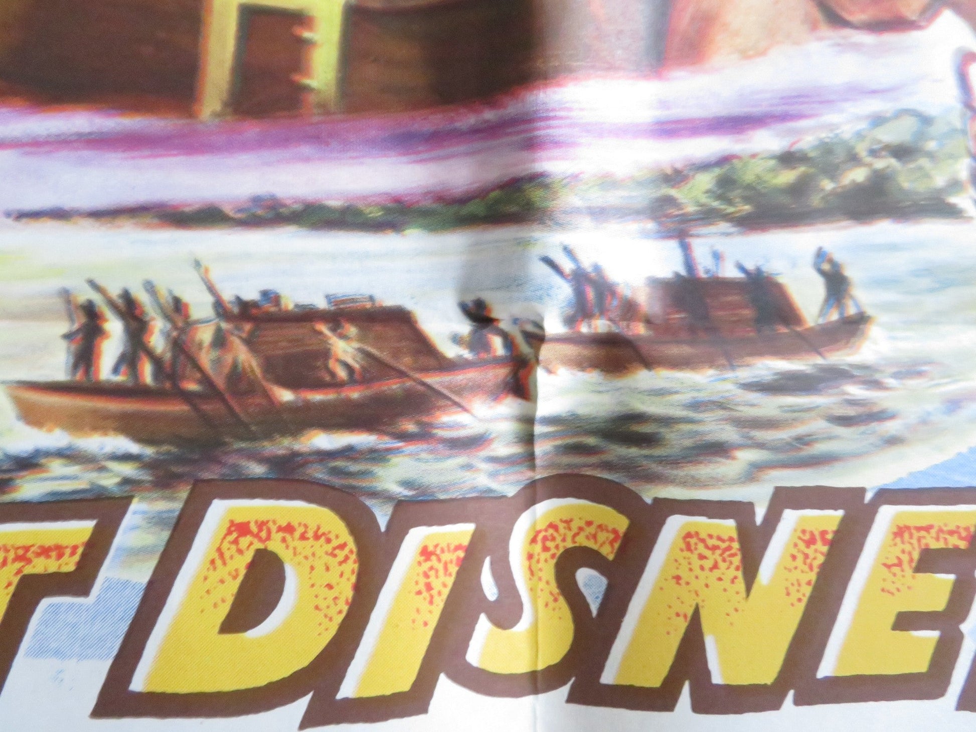 DAVY CROCKETT AND THE RIVER PIRATES FOLDED US ONE SHEET POSTER DISNEY 1956 Rendezvous Cinema Movie posters