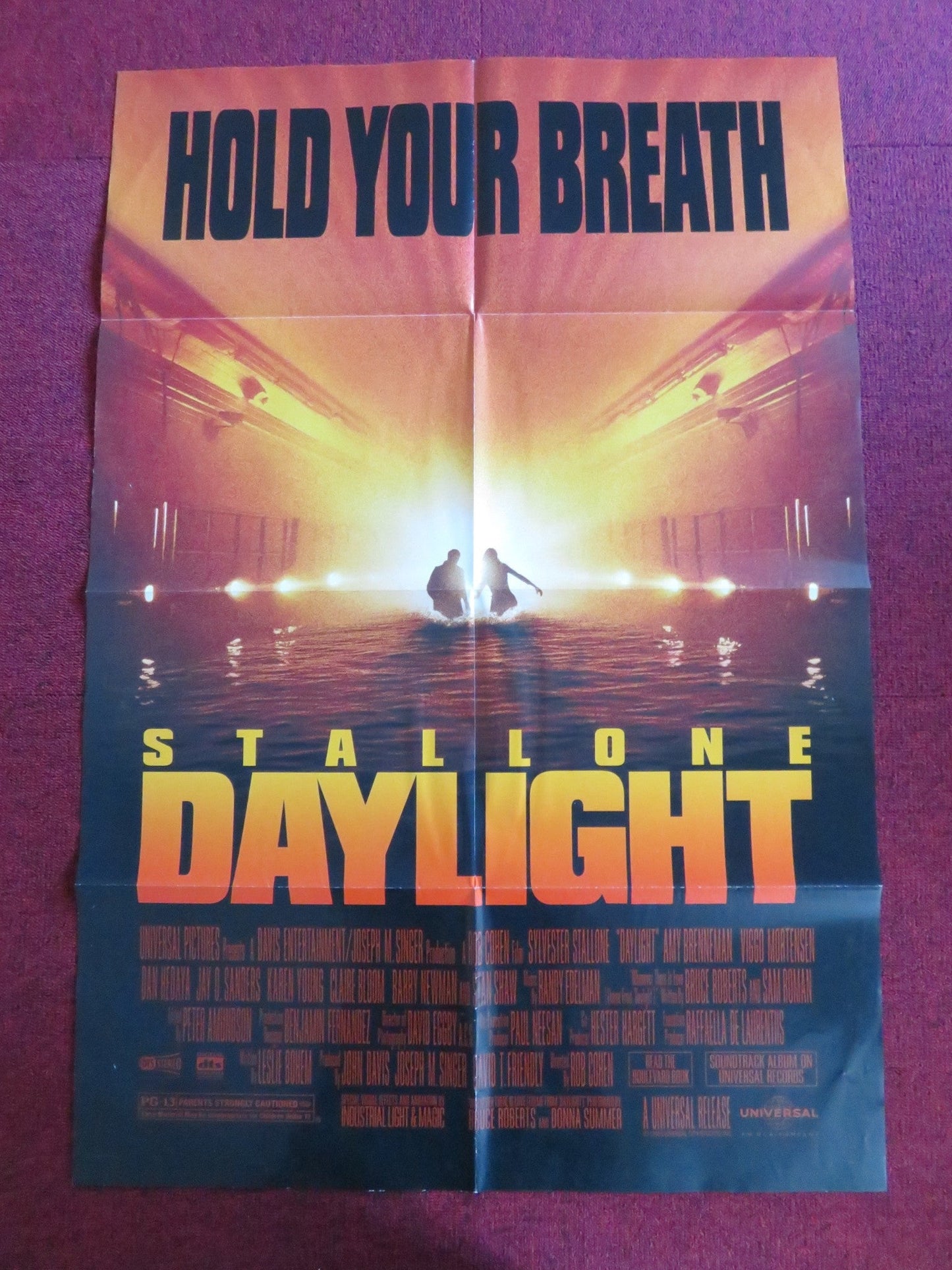 DAYLIGHT FOLDED US ONE SHEET POSTER SYLVESTER STALLONE VIGGO MORTENSEN 1996 Rendezvous Cinema Movie posters