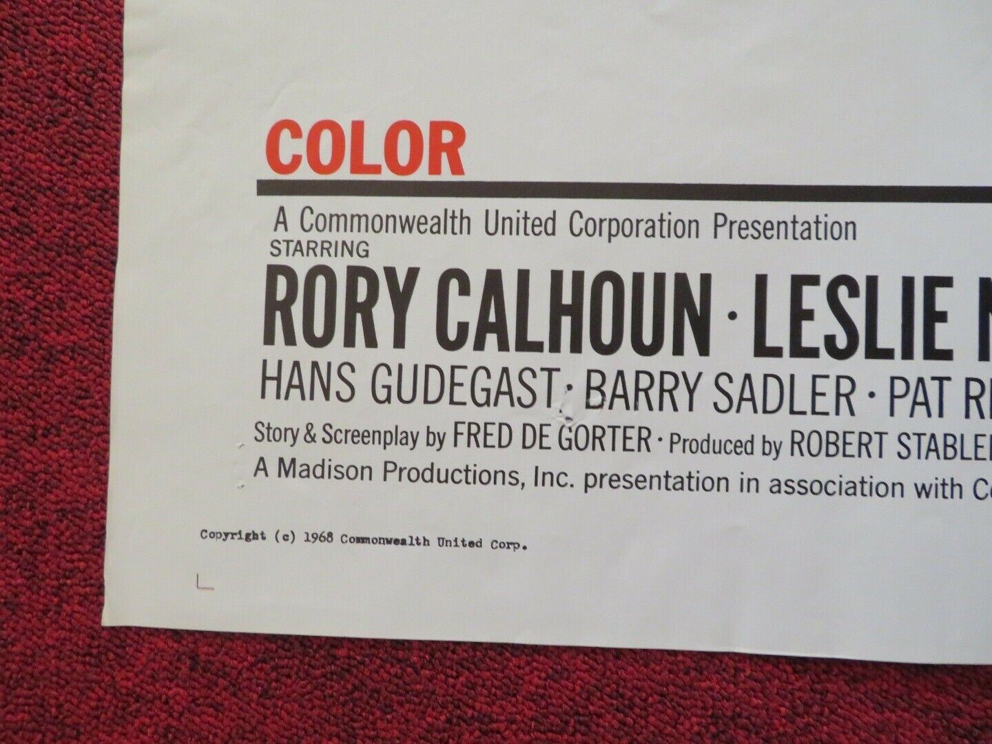 DAYTON'S DEVILS FOLDED US ONE SHEET POSTER RORY CALHOUN LESLIE NIELSEN 1968 Movie posters