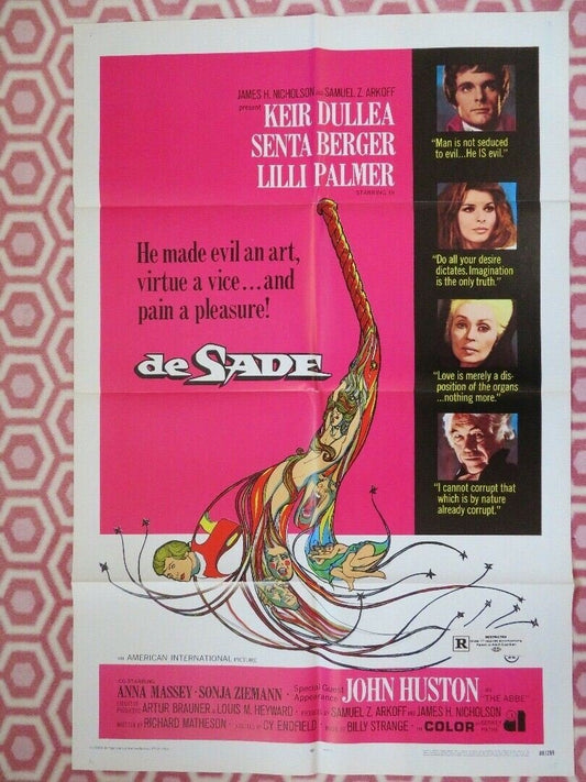 DE SADE US ONE SHEET POSTER KEIR DULLEA SENTA BERGER LILLI PALMER - Rendezvous Cinema