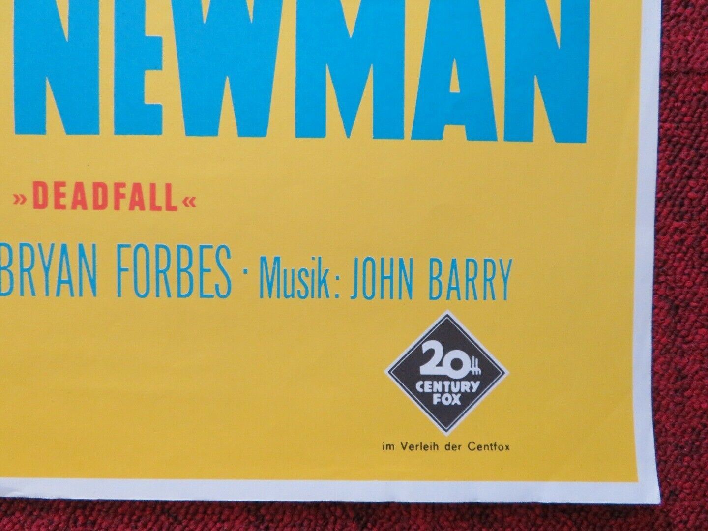 DE TODASFALLE/ Deadfall GERMAN A1 ROLLED POSTER MICHAEL CAINE 1968 Movie posters