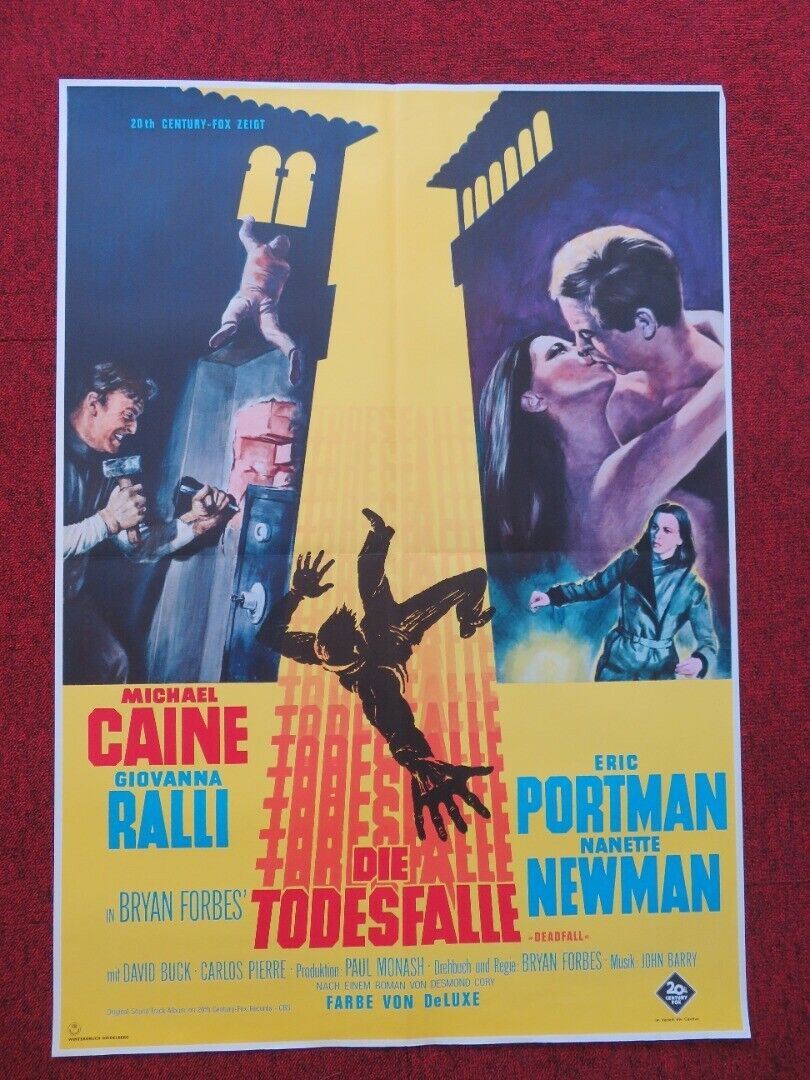 DE TODASFALLE/ Deadfall GERMAN A1 ROLLED POSTER MICHAEL CAINE 1968 Movie posters