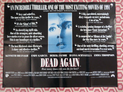 DEAD AGAIN BRITISH QUAD (30"x40") POSTER KENNETH BRANAGH ANDY GARCIA 1991 Movie posters