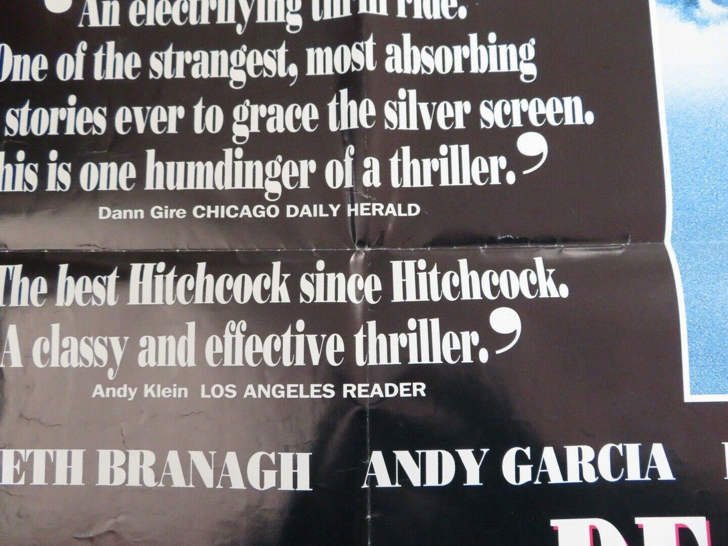 DEAD AGAIN BRITISH QUAD (30"x40") POSTER KENNETH BRANAGH ANDY GARCIA 1991 Movie posters