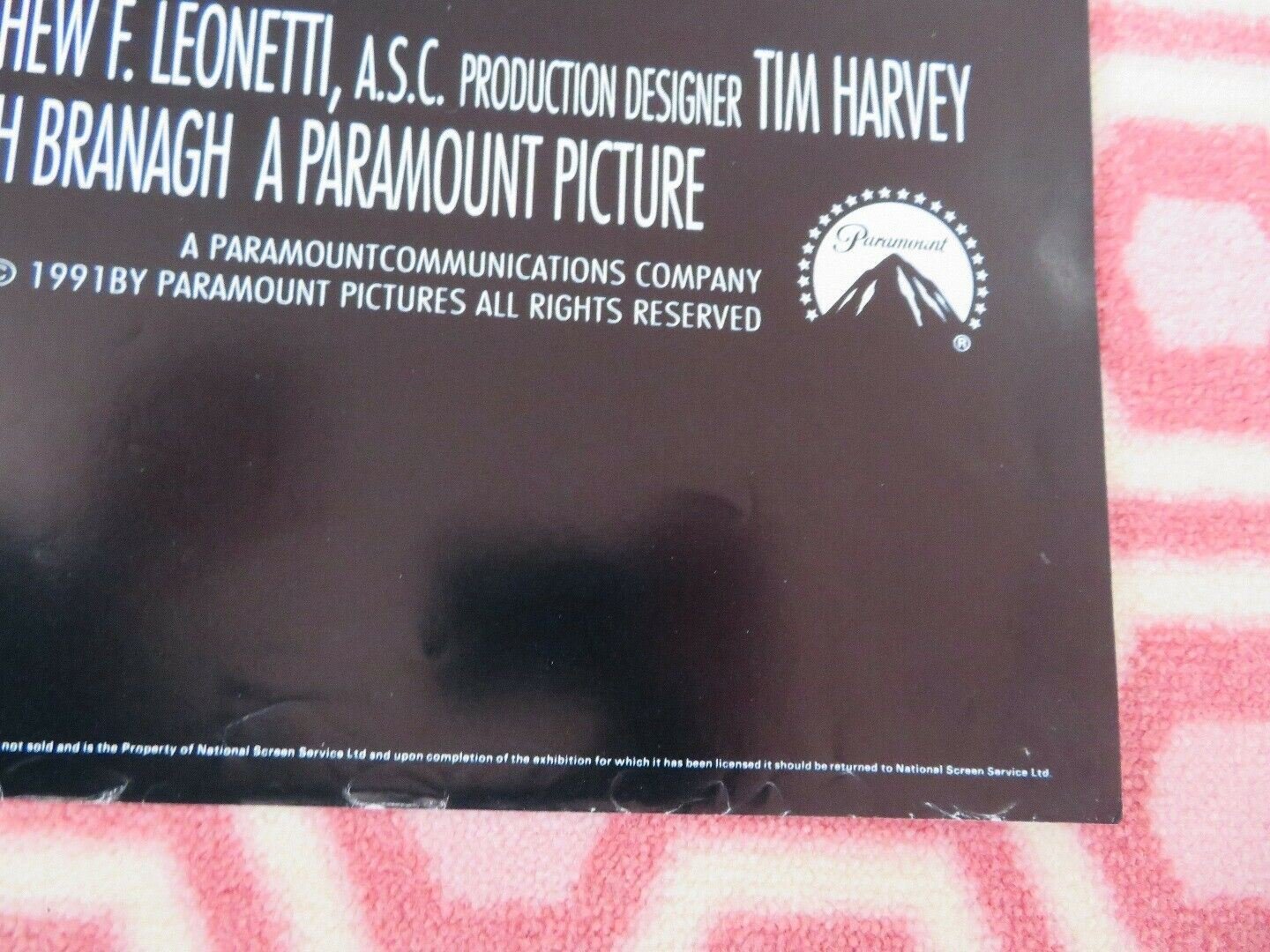 DEAD AGAIN BRITISH QUAD (30"x40") POSTER KENNETH BRANAGH ANDY GARCIA 1991 Movie posters