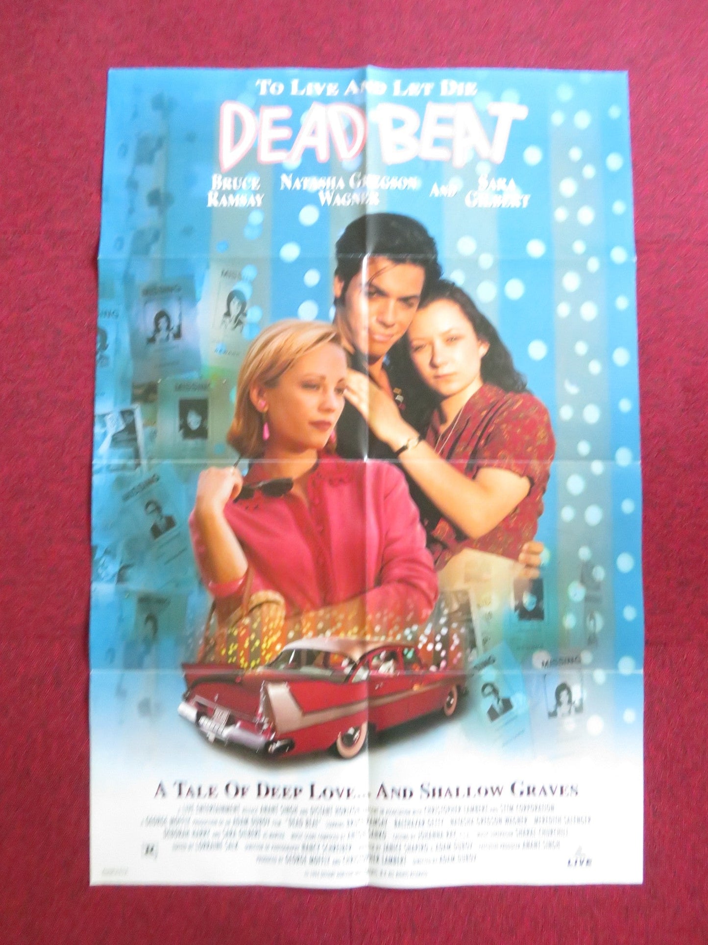 DEAD BEAT FOLDED US ONE SHEET POSTER BRUCE RAMSAY NATASHA GREGSON WAGNER 1994 Rendezvous Cinema Movie posters