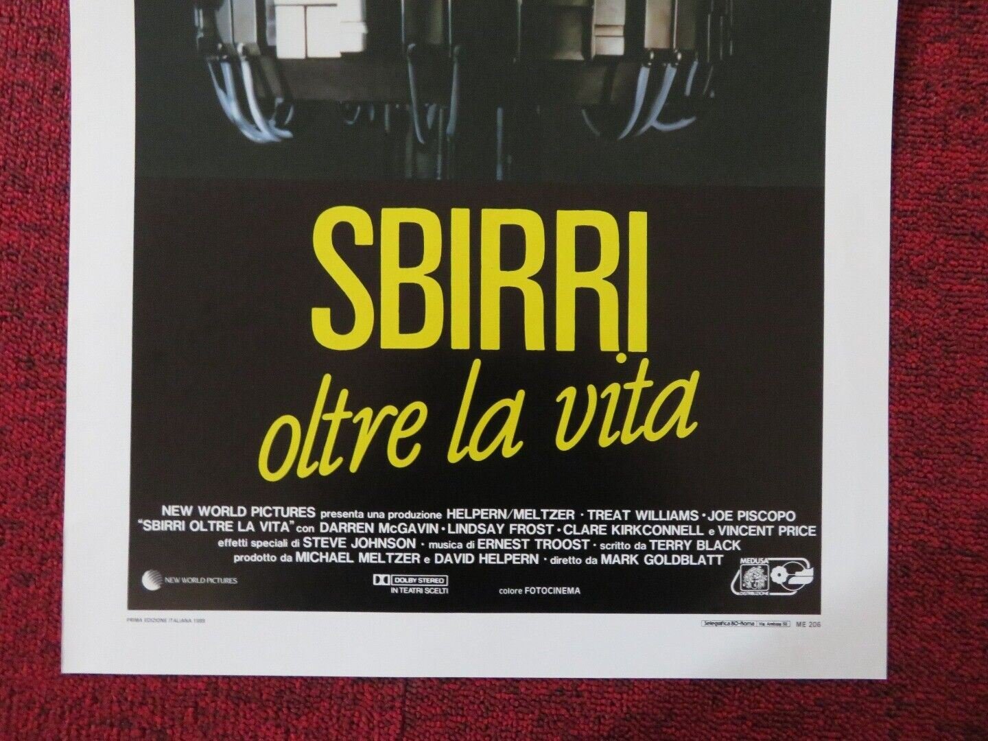 DEAD HEAT ITALIAN LOCANDINA (27.5"x13") POSTER TREAT WILLIAMS JOE PISCOPO 1989 Movie posters