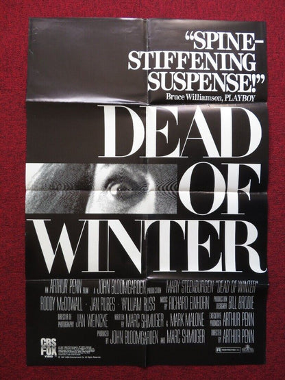 DEAD OF WINTER FOLDED US VHS ONE SHEET POSTER R.MCDOWALL MARY STEENBURGEN 1987 - Rendezvous Cinema