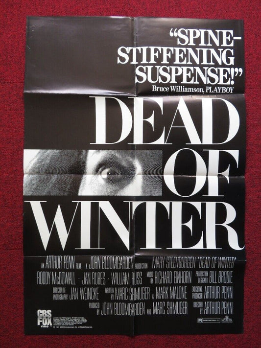 DEAD OF WINTER FOLDED US VHS ONE SHEET POSTER R.MCDOWALL MARY STEENBURGEN 1987 - Rendezvous Cinema