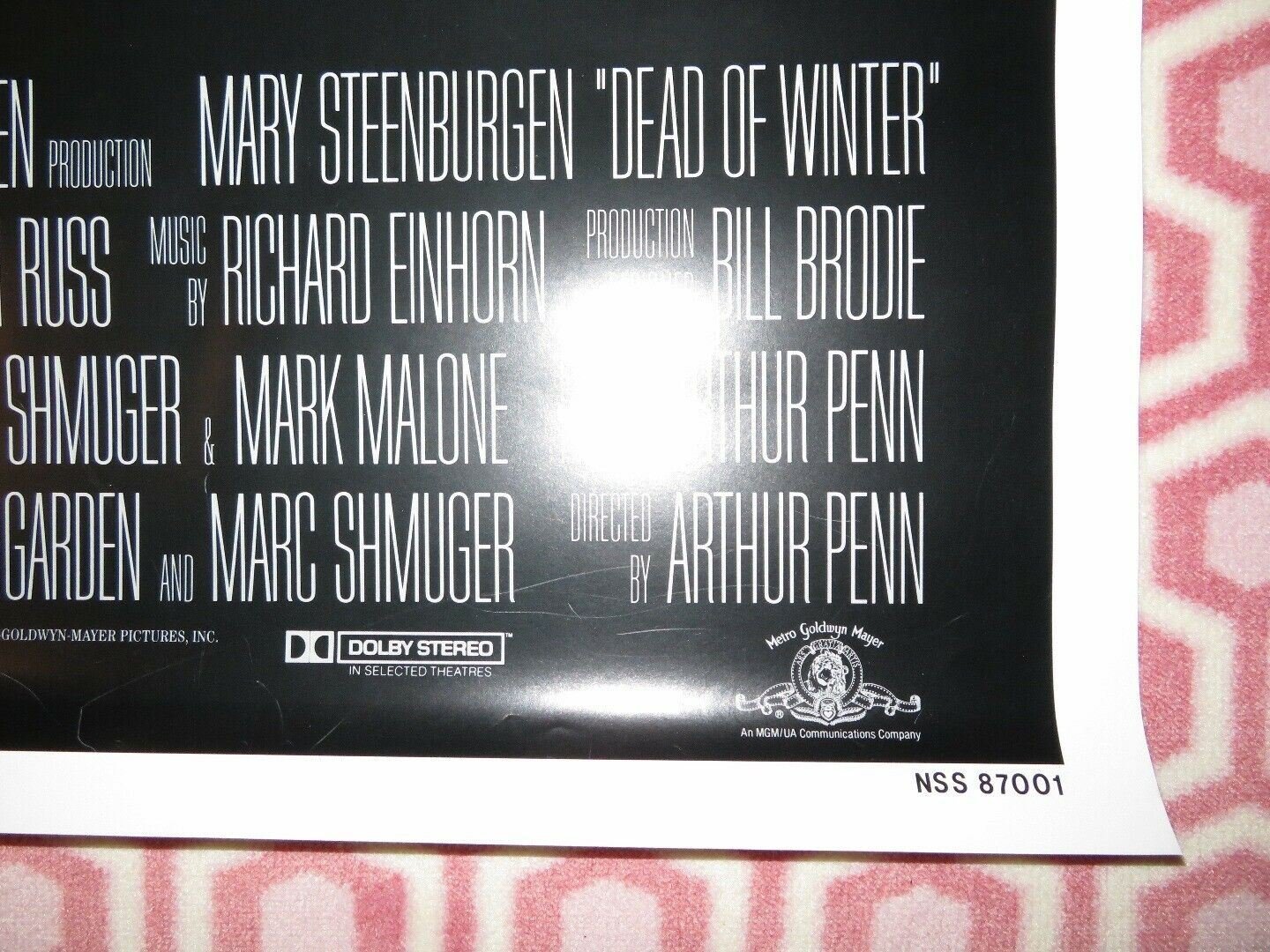 DEAD OF WINTER US ONE SHEET ROLLED POSTER MARY STEENBURGEN 1987 - Rendezvous Cinema