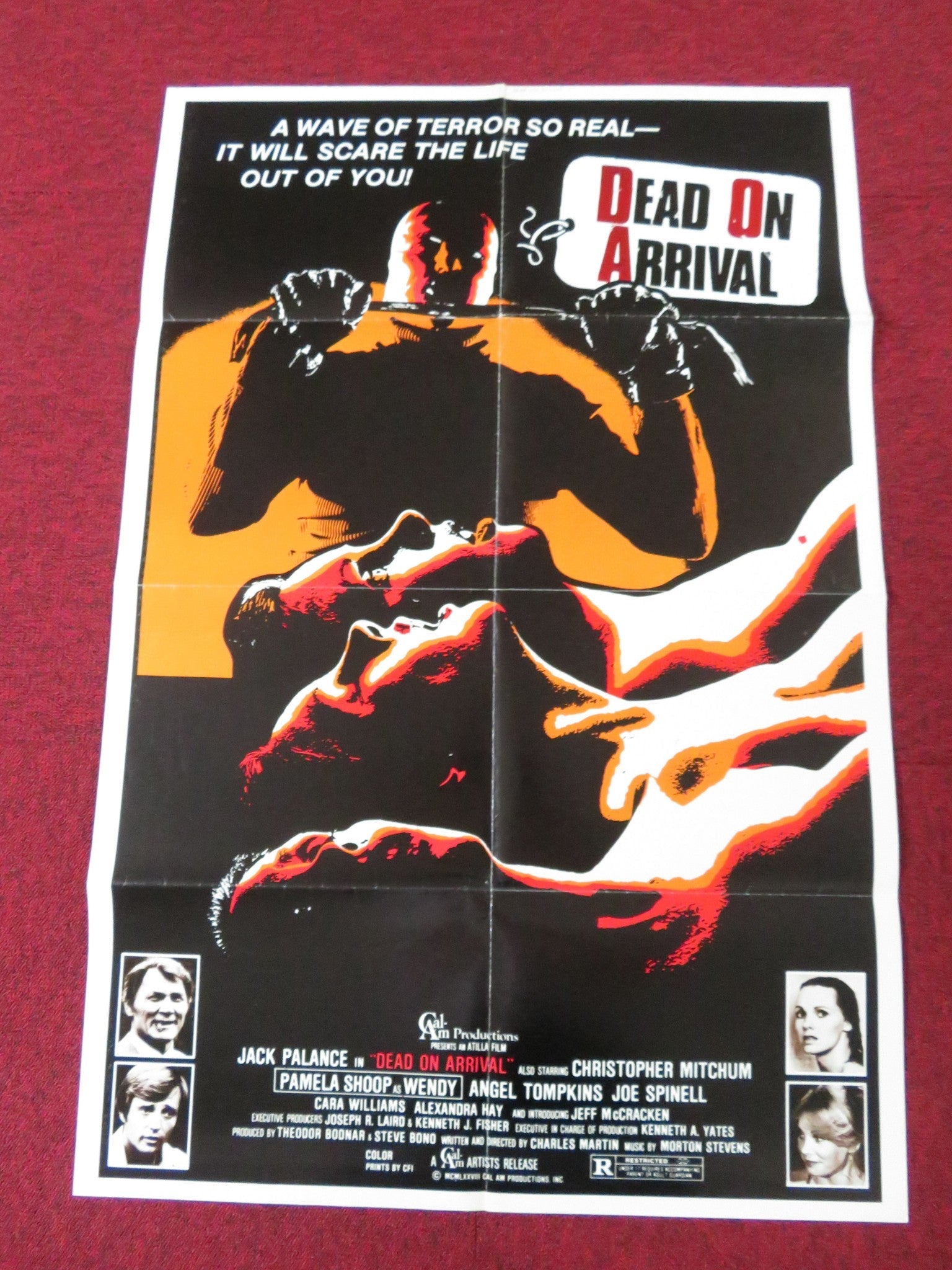 DEAD ON ARRIVAL FOLDED US ONE SHEET POSTER JACK PALANCE CHRISTOPHER MITCHUM 1978 Rendezvous Cinema Movie posters