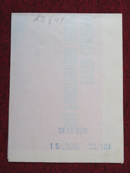 DEAD RUN FOLDED US ONE SHEET POSTER PETER LAWFORD IRA VON FURSTENBERG 1969 Rendezvous Cinema Movie posters