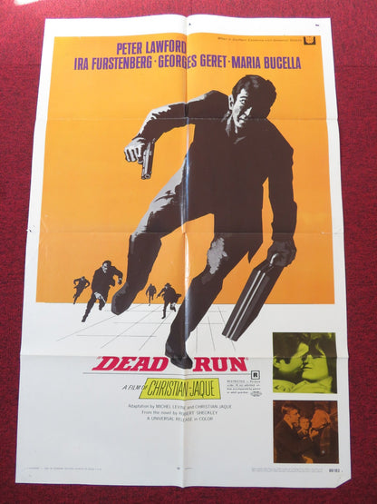 DEAD RUN FOLDED US ONE SHEET POSTER PETER LAWFORD IRA VON FURSTENBERG 1969 Rendezvous Cinema Movie posters