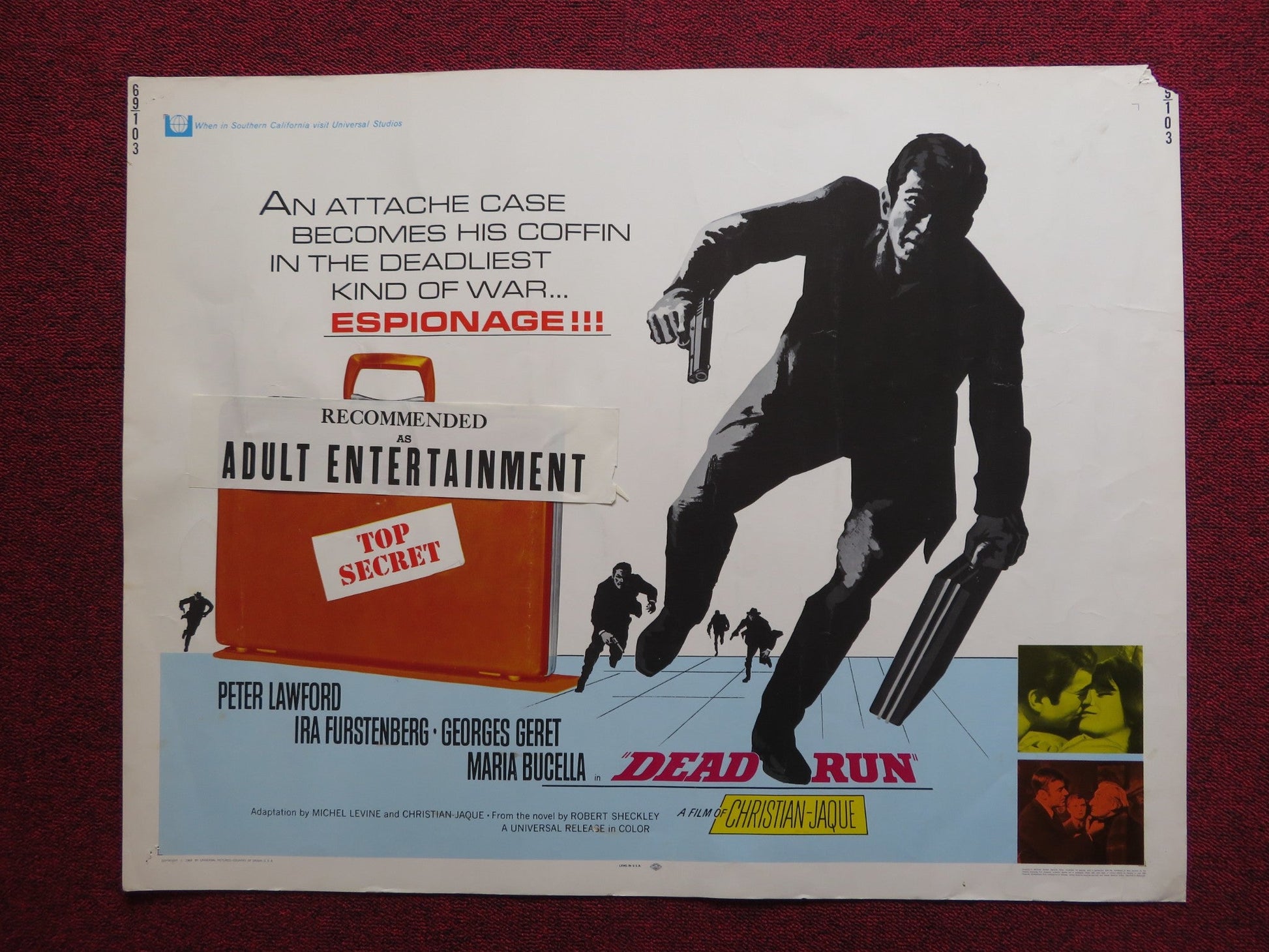 DEAD RUN US HALF SHEET (22"x 28") POSTER PETER LAWFORD GEROGES GERET 1969 Rendezvous Cinema Movie posters