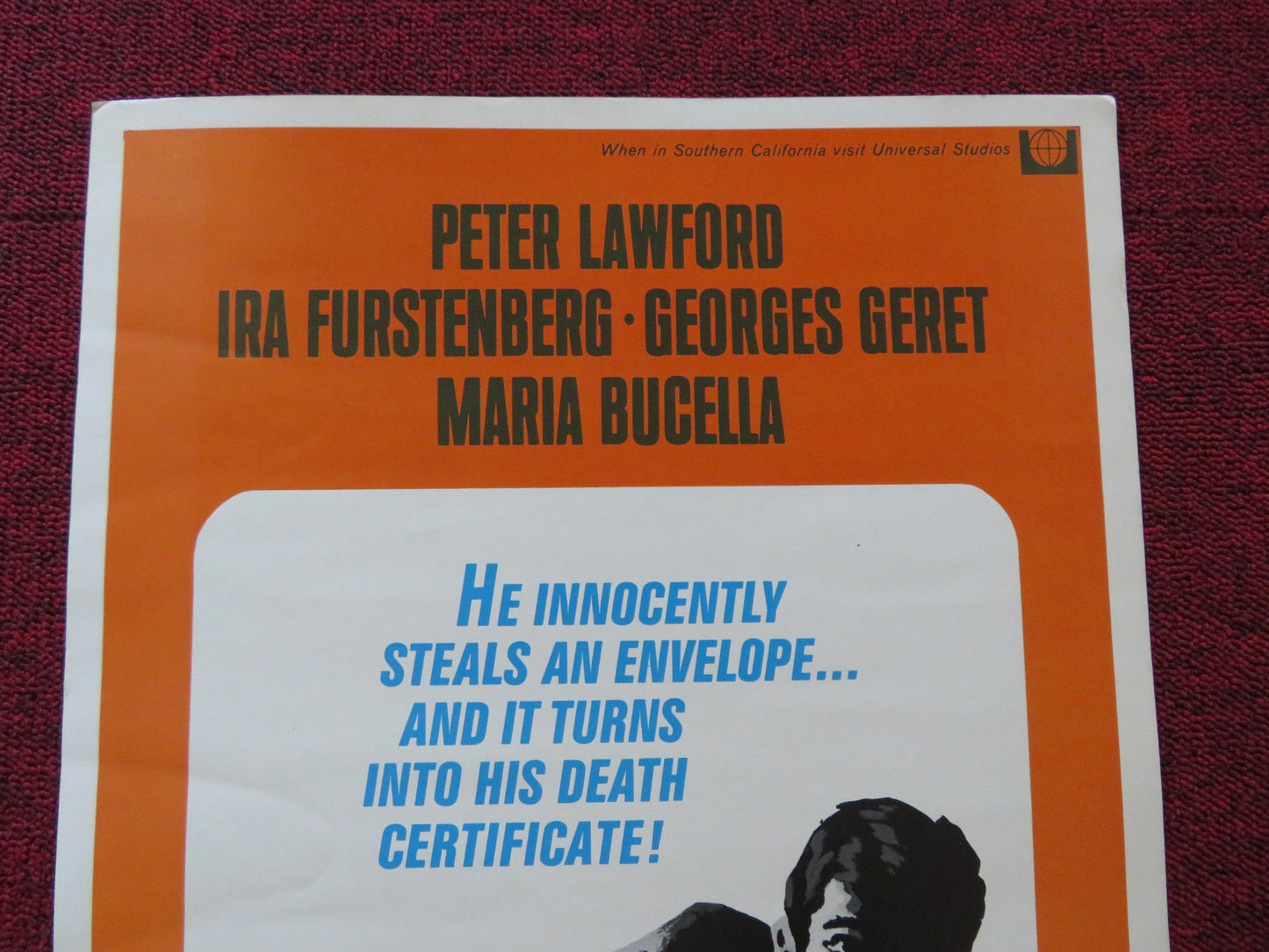 DEAD RUN US INSERT (14"x 36") POSTER PETER LAWFORD IRA FURSTENBERG 1969 Rendezvous Cinema Movie posters