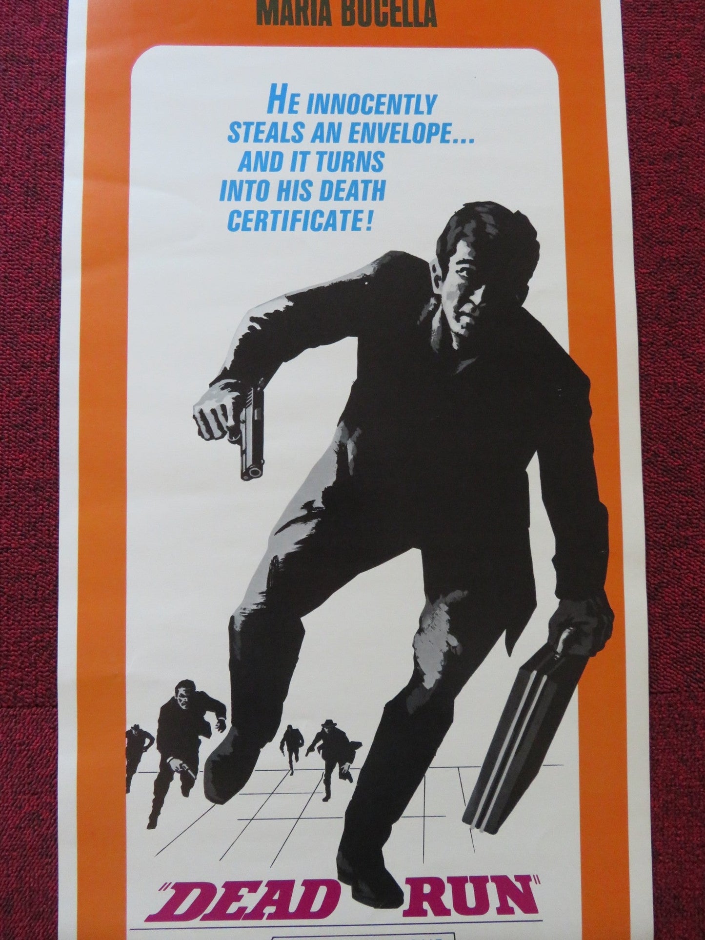 DEAD RUN US INSERT (14"x 36") POSTER PETER LAWFORD IRA FURSTENBERG 1969 Rendezvous Cinema Movie posters