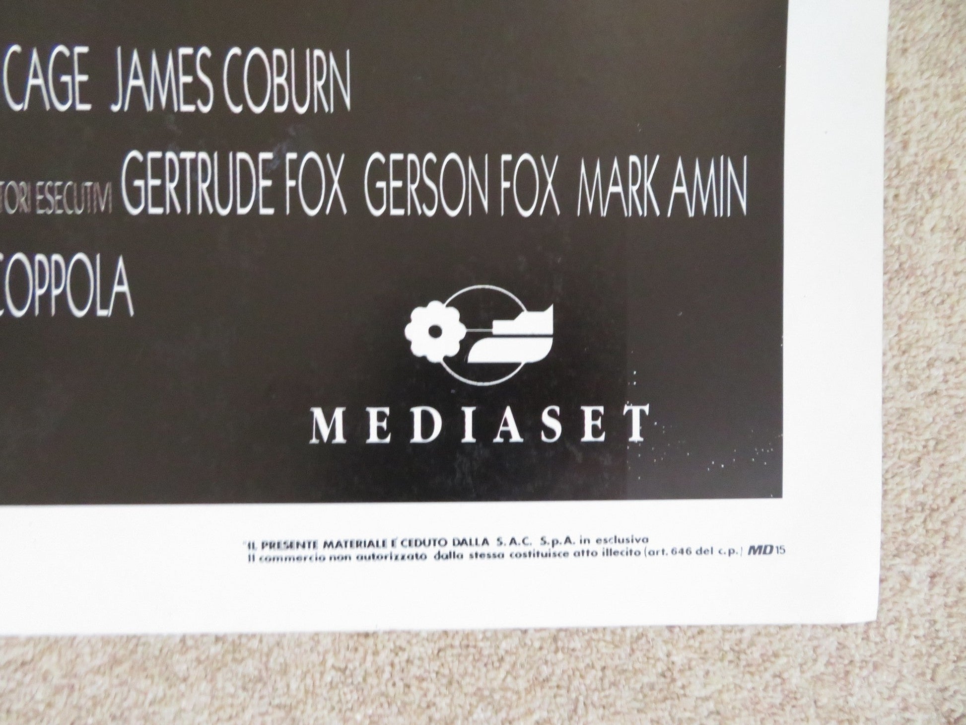 DEADFALL ITALIAN 2 FOGLIO POSTER JAMES COBURN NICOLAS CAGE 1993 Rendezvous Cinema Movie posters