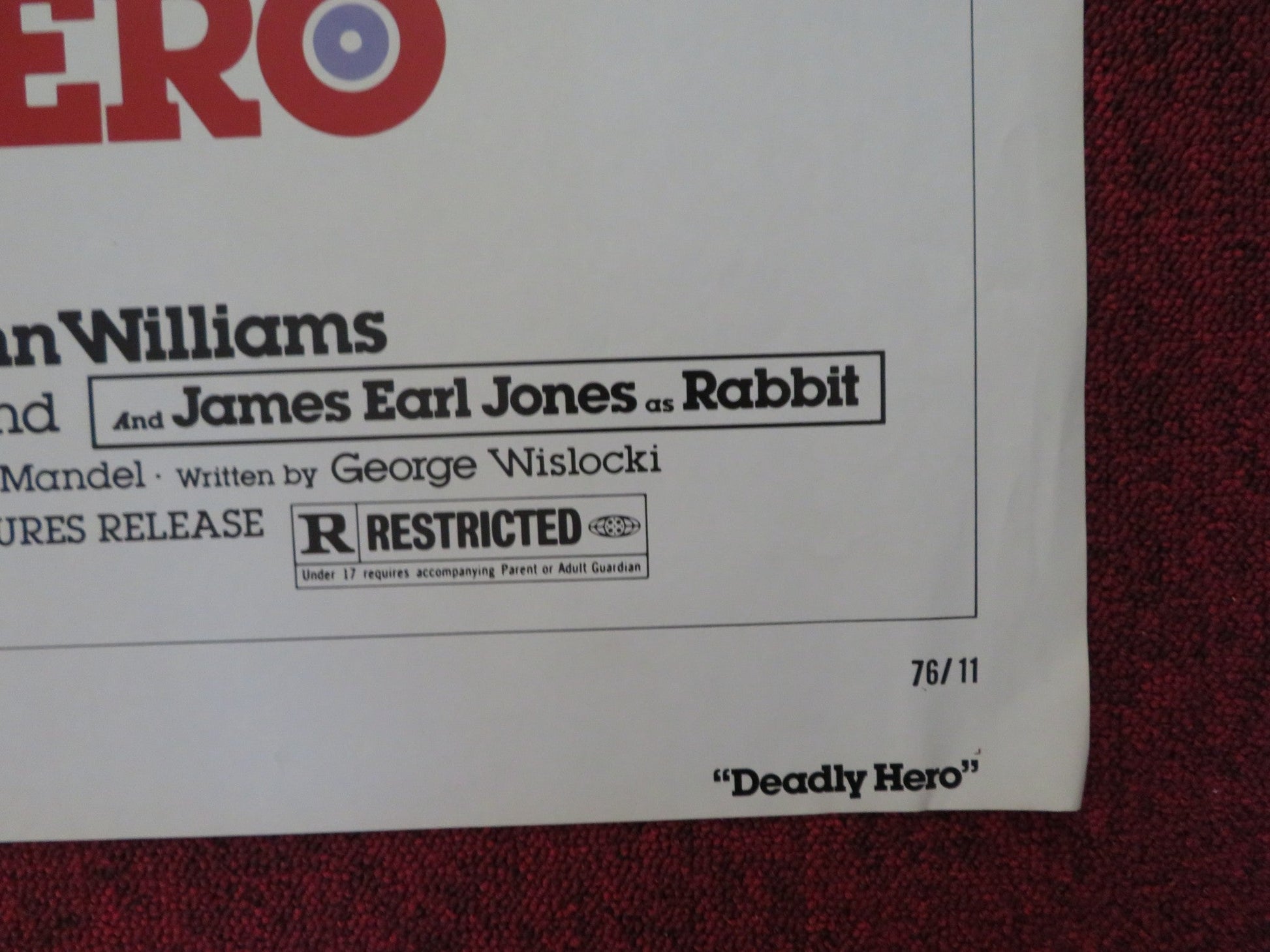 DEADLY HERO FOLDED US ONE SHEET POSTER DON MURRAY DIAHN WILLIAMS 1975 Rendezvous Cinema Movie posters