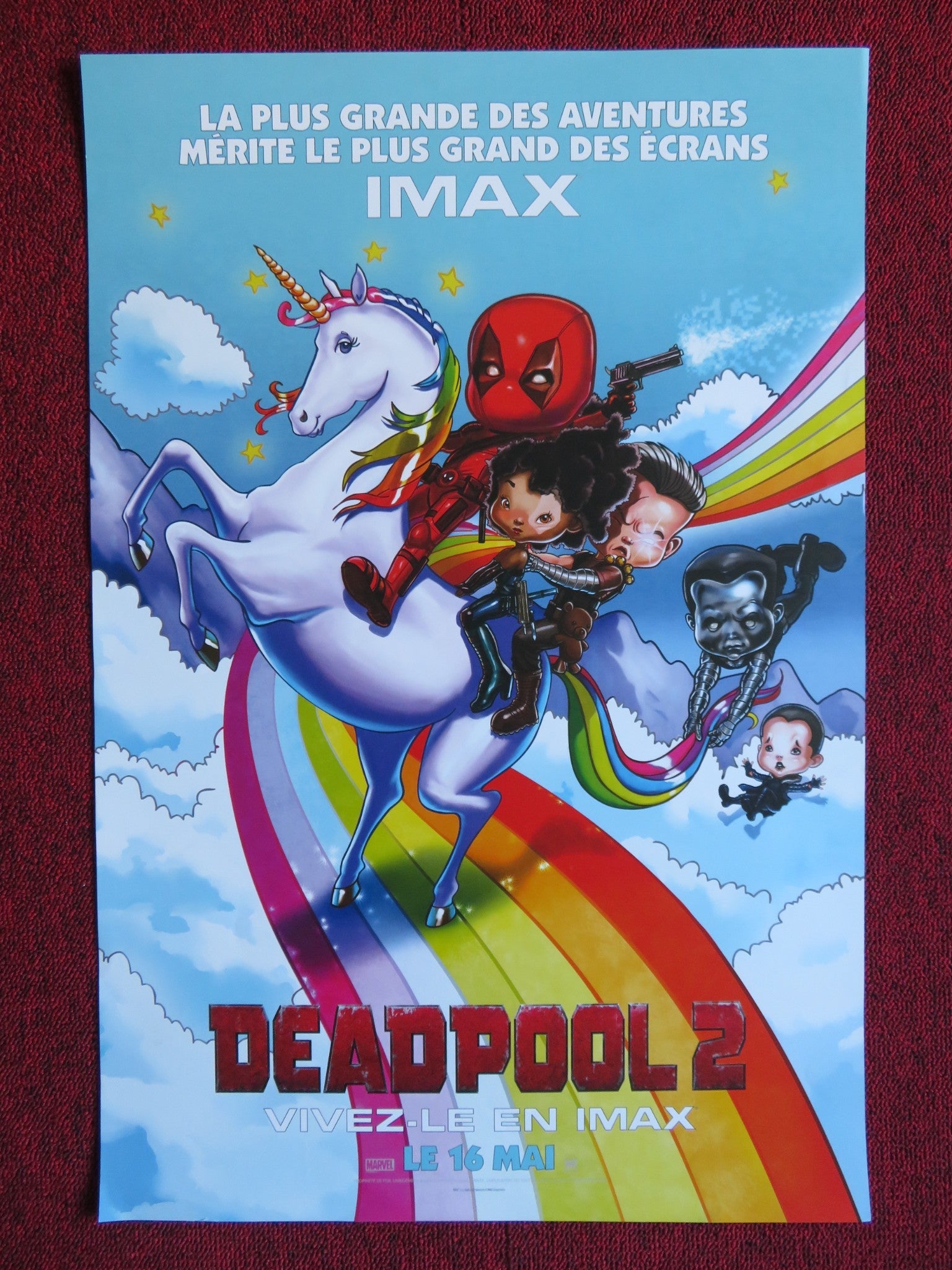 DEADPOOL 2 FRENCH (16" x 23.5") POSTER RYAN REYNOLDS JOSH BROLIN 2018 Rendezvous Cinema Movie posters