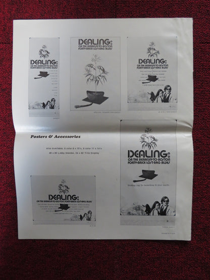 DEALING: OR THE BERKELEY TO BOSTON.. - PRESSBOOK CUT WARNER BROS. 1972 Rendezvous Cinema Movie posters