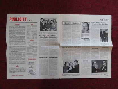 DEAR WIFE UNCUT FOLDED PRESS BOOK WILLIAM HOLDEN JOAN CAULFIELD 1950 Rendezvous Cinema Movie posters