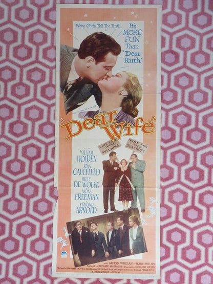 DEAR WIFE US INSERT (14"x 36") POSTER WILLIAM HOLDEN JOAN CAULFIELD 1949 Movie posters