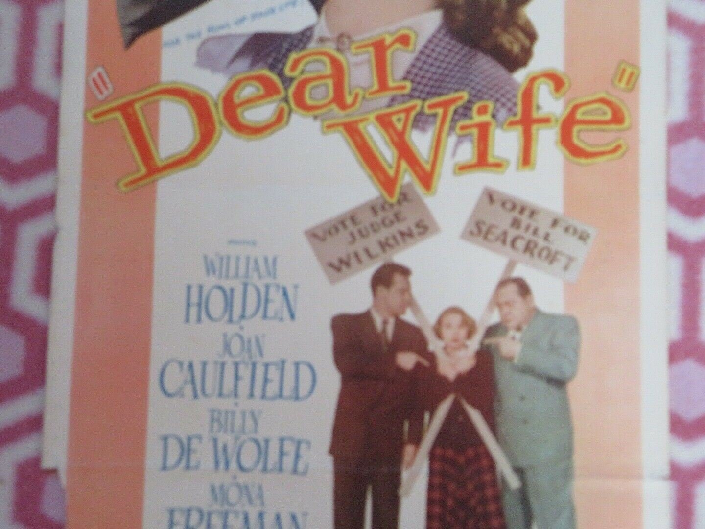 DEAR WIFE US INSERT (14"x 36") POSTER WILLIAM HOLDEN JOAN CAULFIELD 1949 Movie posters