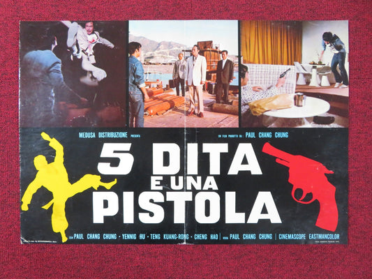 DEATH COMES IN THREE - A ITALIAN FOTOBUSTA POSTER ALAN TANG JENNY HU 1973 Rendezvous Cinema Movie posters