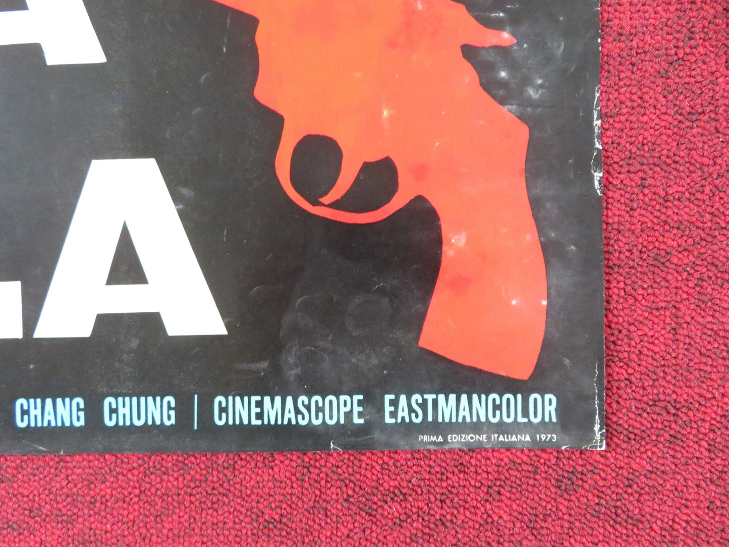 DEATH COMES IN THREE - B ITALIAN FOTOBUSTA POSTER ALAN TANG JENNY HU 1973 Rendezvous Cinema Movie posters