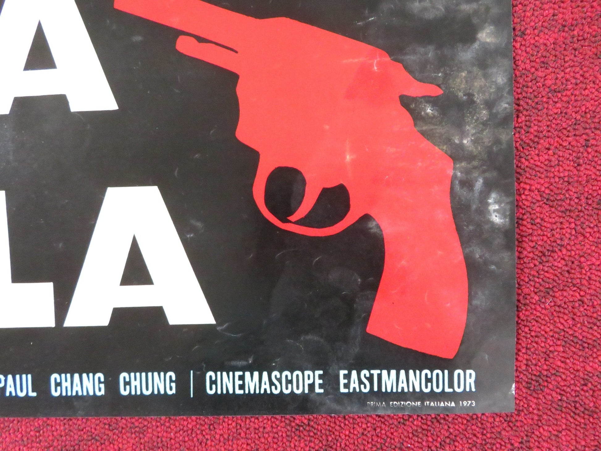 DEATH COMES IN THREE - D ITALIAN FOTOBUSTA POSTER ALAN TANG JENNY HU 1973 Rendezvous Cinema Movie posters