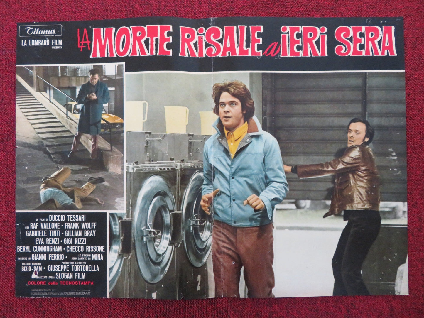 DEATH OCCURRED LAST NIGHT - A ITALIAN FOTOBUSTA POSTER RAF VALLONE F WOLFF 1970 Rendezvous Cinema Movie posters
