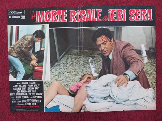 DEATH OCCURRED LAST NIGHT - B ITALIAN FOTOBUSTA POSTER RAF VALLONE F WOLFF 1970 Rendezvous Cinema Movie posters