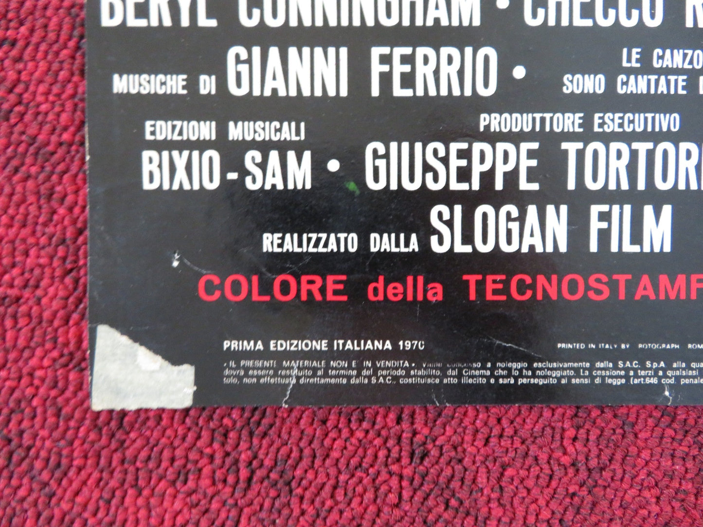 DEATH OCCURRED LAST NIGHT - C ITALIAN FOTOBUSTA POSTER RAF VALLONE F WOLFF 1970 Rendezvous Cinema Movie posters