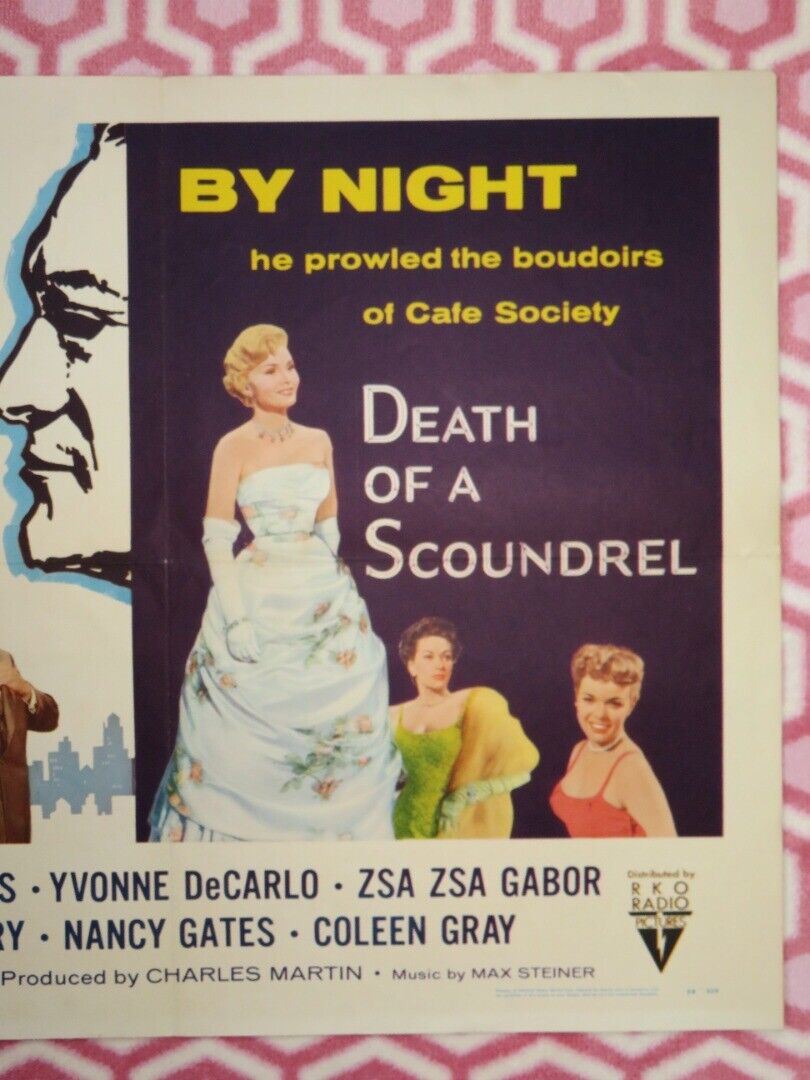 DEATH OF A SCOUNDREL US HALF SHEET (22"x 28") POSTER GEORGE SANDERS 1956 Movie posters