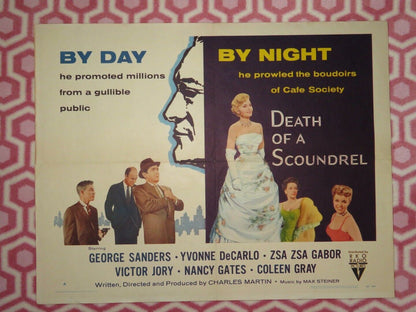 DEATH OF A SCOUNDREL US HALF SHEET (22"x 28") POSTER GEORGE SANDERS 1956 Movie posters
