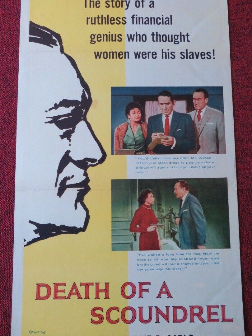 DEATH OF A SCOUNDREL US INSERT (14"x 36") POSTER GEORGE SANDERS YVONNE 1956 Movie posters
