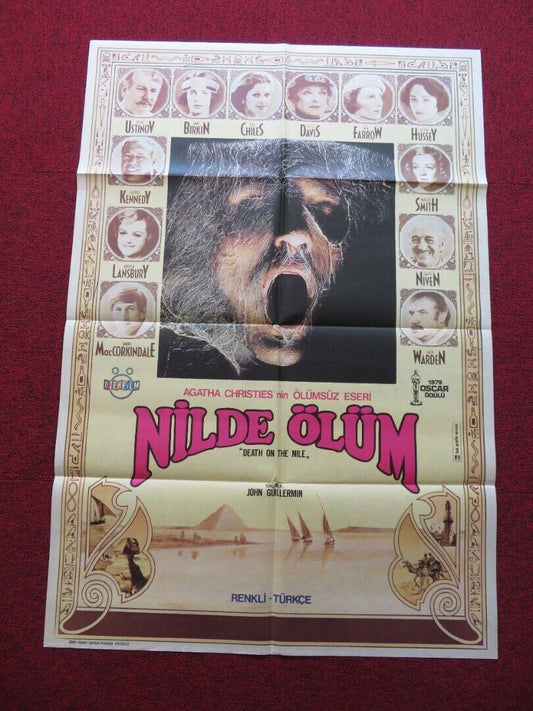 DEATH ON THE NILE FOLDED TURKISH ONE SHEET POSTER PETER USTINOV MIA FARROW 1978 - Rendezvous Cinema