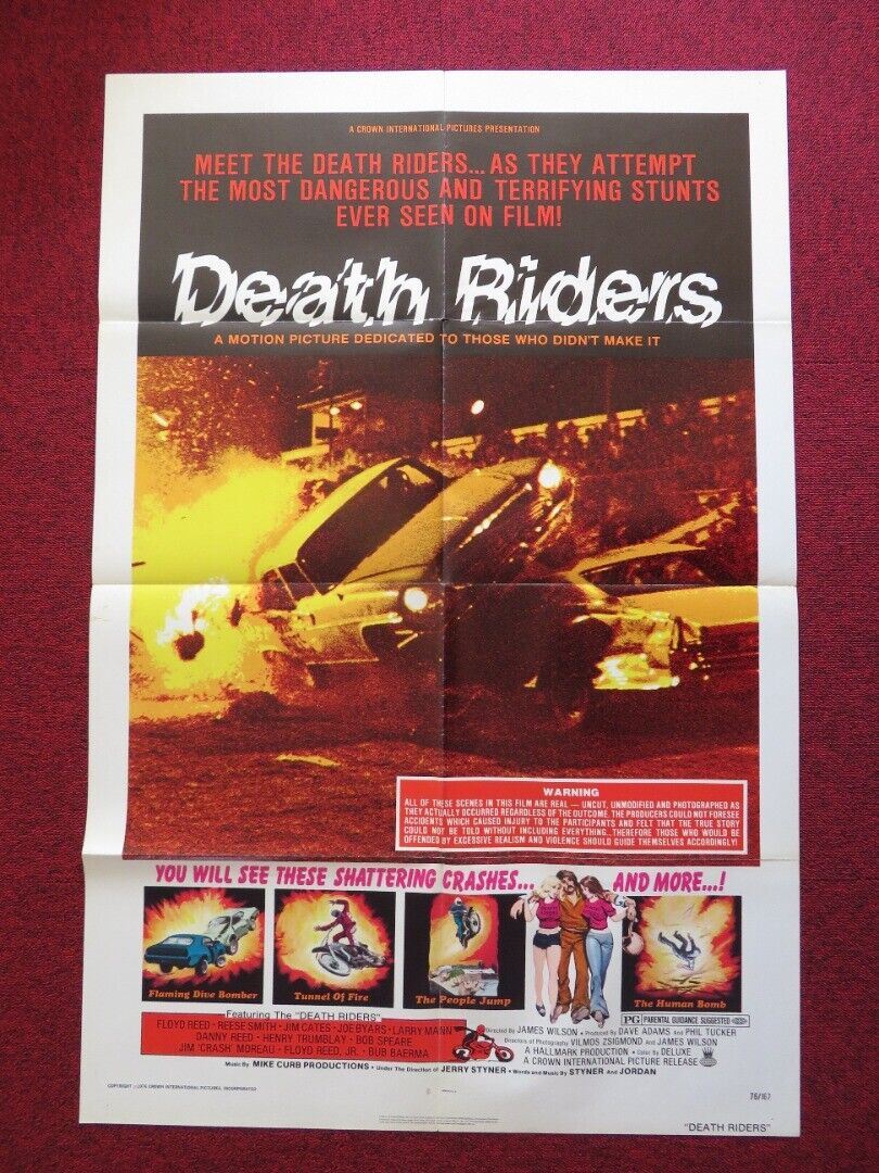 DEATH RIDERS FOLDED US ONE SHEET POSTER FLOYD REED REESE SMITH 1976 Movie posters