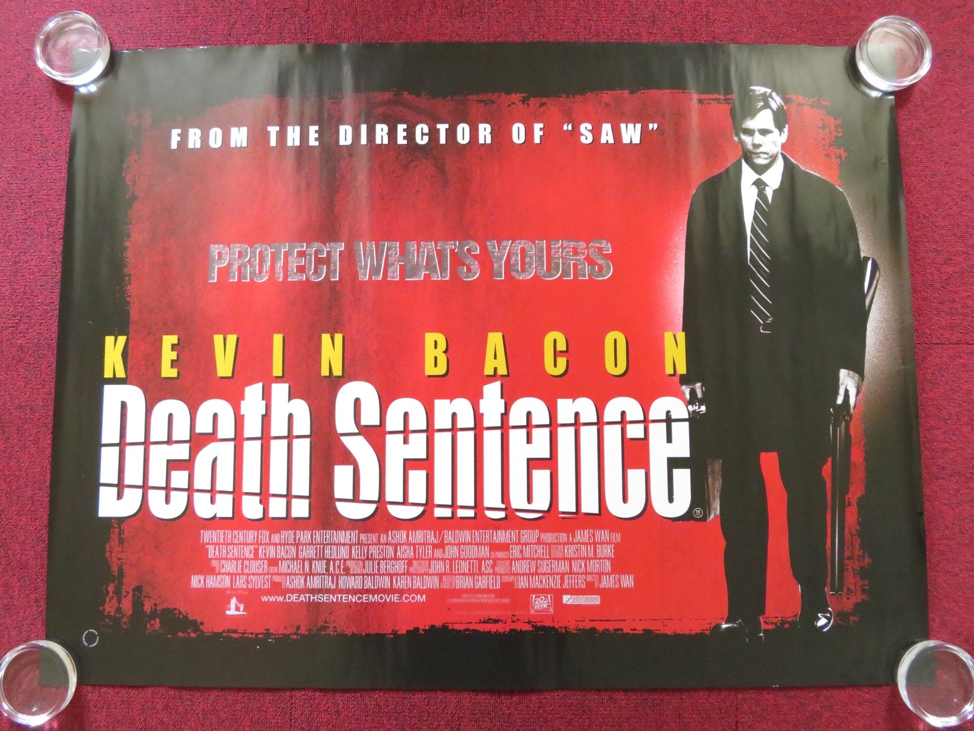 DEATH SENTENCE UK QUAD (30"x 40") ROLLED POSTER KEVIN BACON KELLY PRESTON 2007 Rendezvous Cinema Movie posters