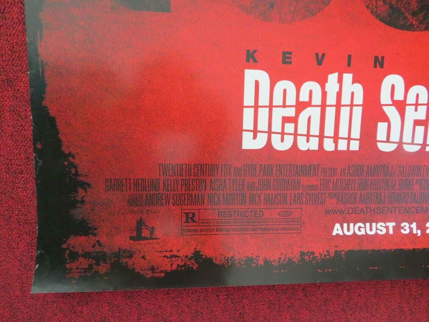 DEATH SENTENCE US ONE SHEET ROLLED POSTER KEVIN BACON 2007 Movie posters