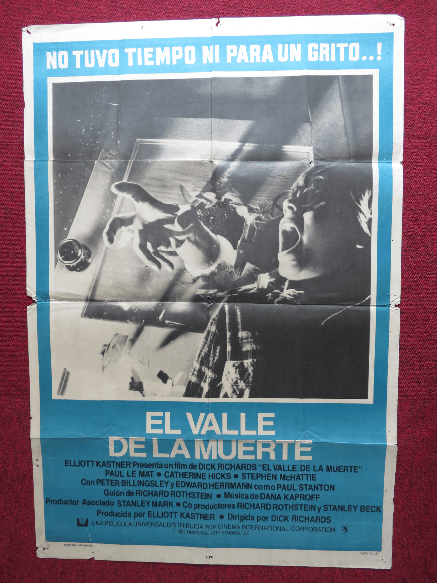 DEATH VALLEY FOLDED ARGENTINA ONE SHEET POSTER PAUL LE MAT CATHERINE HICKS 1982 Rendezvous Cinema Movie posters