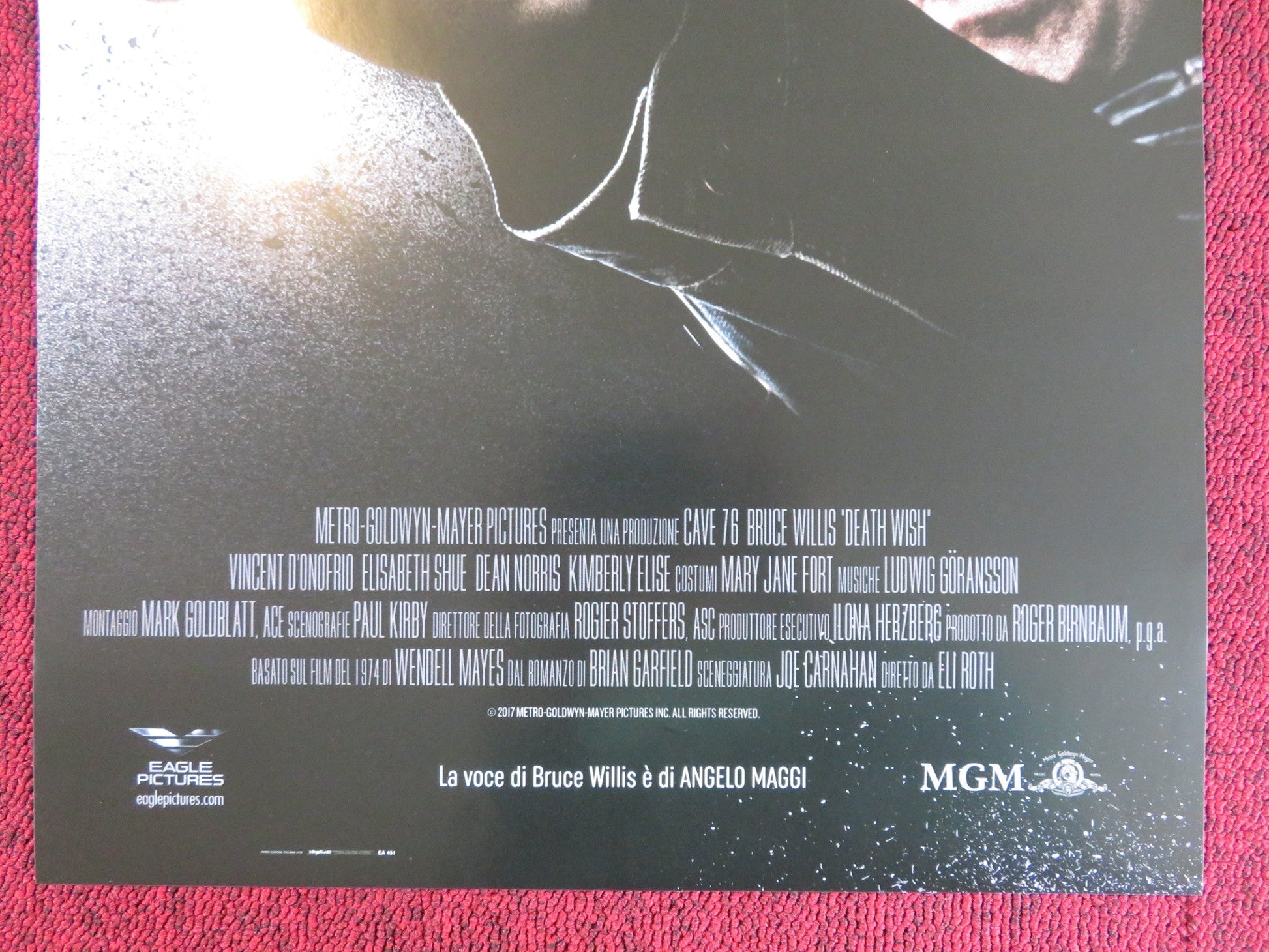 DEATH WISH ITALIAN LOCANDINA POSTER BRUCE WILLIS VINCENT D'ONOFRIO 2018 Rendezvous Cinema Movie posters