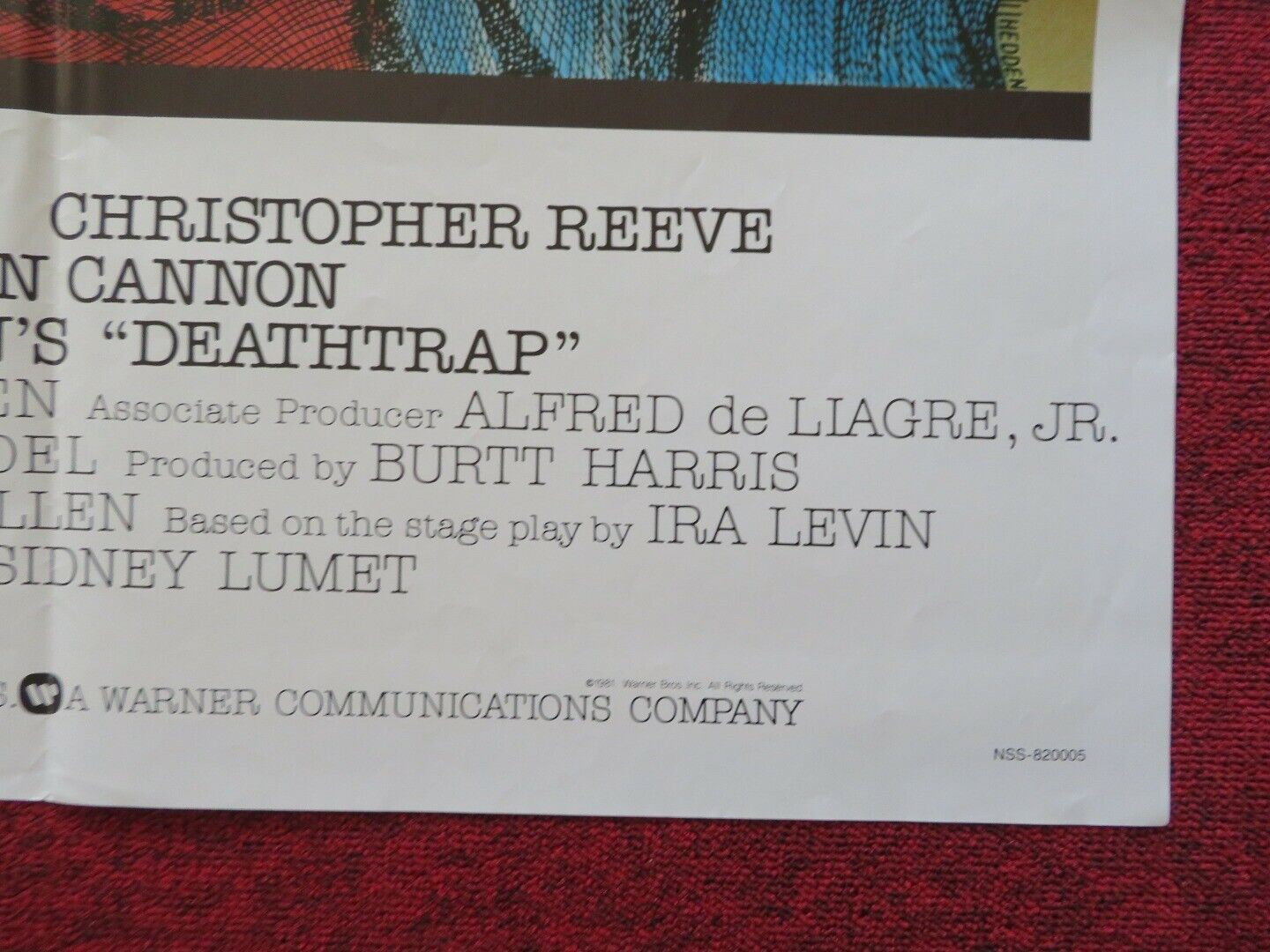 DEATHTRAP FOLDED US ONE SHEET POSTER MICHAEL CAINE DYAN CANNON 1982 Movie posters