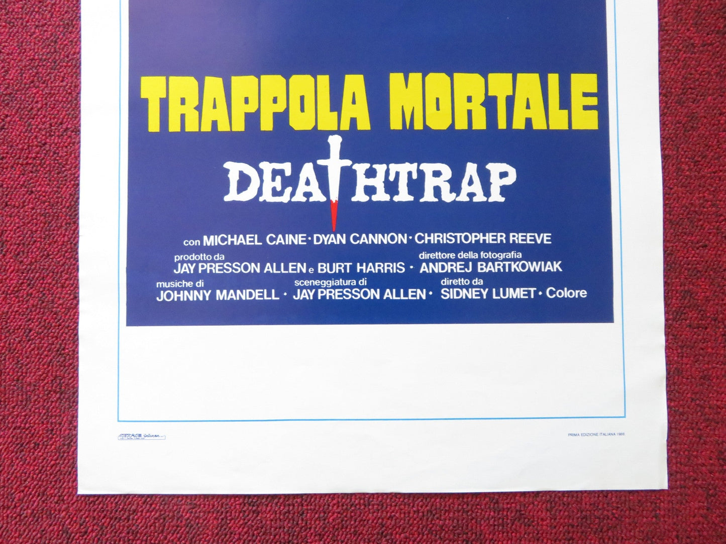 DEATHTRAP ITALIAN LOCANDINA POSTER MICHAEL CAINE CHRISTOPHER REEVE 1982 Rendezvous Cinema Movie posters